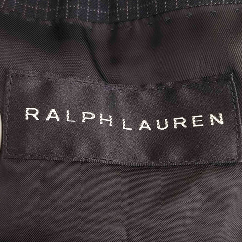 ラルフローレン RALPH LAUREN イタリア製 ウールギャバ 格子柄 2B テーラードジャケット サイドアジャスター ノータックスラックス スーツセットアップ  レディース  34S